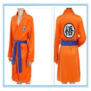 Accappatoio da <span class=keywords><strong>Uomo</strong></span> Ball Z Goku, Vestaglia Anime Cosplay in Morbido Flanella, Pigiama Lungo, Abbigliamento da Casa, Vendita all'Ingrosso in Arancione per Feste - Product Image 3