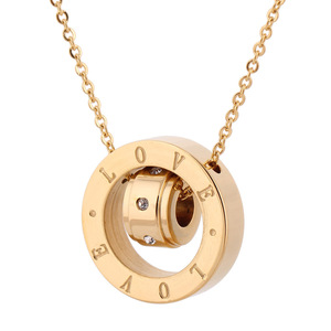 Collier Cœur Géométrique Rond Creux Gravé en Acier Doré – Cadeau Saint-Valentin, Idéal au Quotidien - Product Image 5