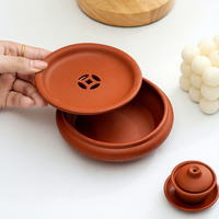 Plateau à thé rond Zisha de style chinois, mini-réservoir d'eau, ensemble de thé portable pour voyage en plein air parent-enfant, jouet pour le thé de l'après-midi, Chaozhou