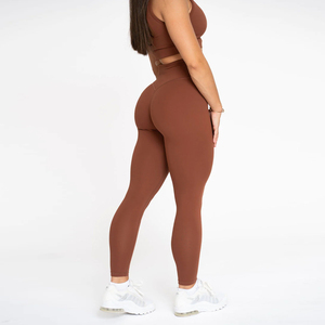 Mallas de Yoga personalizadas para <span class=keywords><strong>mujer</strong></span>, conjuntos de entrenamiento para correr, <span class=keywords><strong>ropa</strong></span> de Yoga, Tops, <span class=keywords><strong>ropa</strong></span> de ejercicio, conjuntos de Fitness de gimnasio suave y mantecoso - Product Image 3