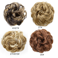 Chignon synthétique bouclé en forme de fleur, accessoire pour cheveux, résistant à la chaleur, longues boucles, couleur OMBRE