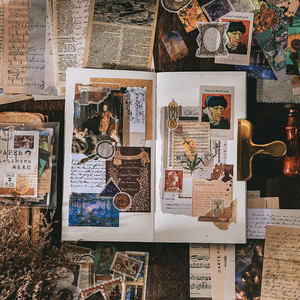 200 pièces par paquet – Fournitures esthétiques <span class=keywords><strong>vintage</strong></span> pour <span class=keywords><strong>scrapbooking</strong></span>, autocollants en papier rétro, kits d'artisanat pour carnets de notes et agendas, autocollants en vinyle - Product Image 4