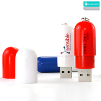 Flashdisk USB pil plastik Mini Logo kustom 16GB 32GB 64GB 128GB USB 2.0/3.0 Flash Drive baru