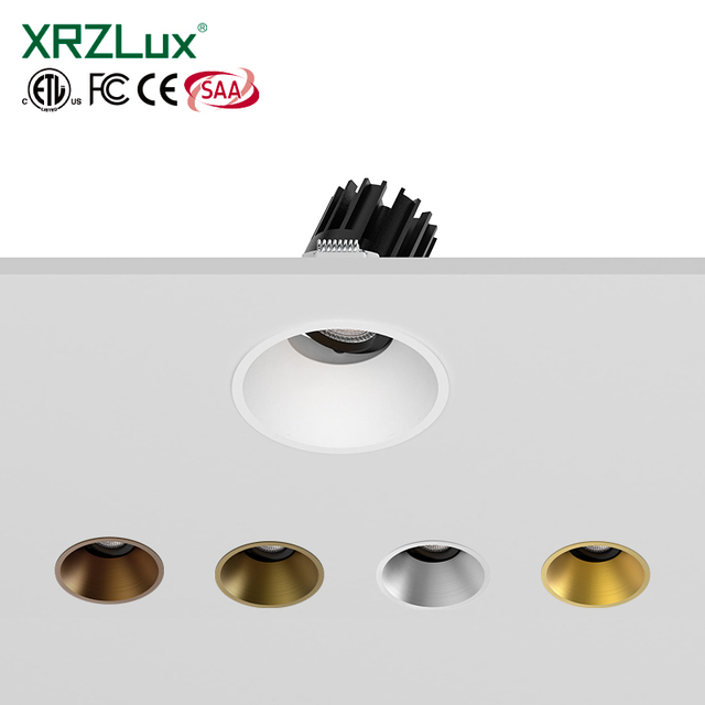 For Modern 220V LED Downlight 4mm Narrow Trim 25 Adjustable Spotlight CE SAA Recessed Anti-glare Aluminum Ceiling Light