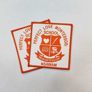 Wholesale High Quality Hot Cut Appliqued Eco-Friendly Woven Patches Personalized Custom Brand <b>Name</b> Logo for Clothing Hats & Bags - Product Image 1