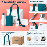 Kit Cadeau Personnalisé pour Délégués de Conférence Hôtelière : Sac Fourre-tout en Toile, Carnet A5, Stylo, Bouteille, Lanière, Porte-badge – Ensemble de Bienvenue Événementiel Personnalisé