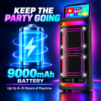 Speaker Pesta Layar Pintar Android 14 Dual Woofer 10 Inch 60W Sistem Audio Karaoke Nirkabel Dengan Baterai 9000mAh