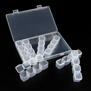 Boîte <span class=keywords><strong>de</strong></span> <span class=keywords><strong>rangement</strong></span> en plastique 28 grilles, boîte à pilules transparente détachable pour outils à ongles, accessoires <span class=keywords><strong>de</strong></span> peinture diamant pour bricolage, bricolage, 8 pièces - Product Image 4