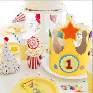 Nuevo diseño estrella cinta mágica DIY corona fieltro feliz fiesta sombreros primer 1er cumpleaños fiesta sombrero fieltro cumpleaños sombreros para niños - Product Image 6