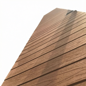 แผ่นผนังภายนอก WPC ลายร่อง แผ่นคอมโพสิตลายไม้แบบ Co-extruded สำหรับตกแต่งผนังภายนอกอาคาร - Product Image 1