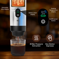 Mini machine à café portable en plastique USB semi-automatique, pression de pompe 20 bars, type C, machine à expresso à capsules auto-chauffante 12V