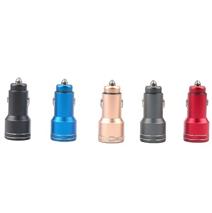 อลูมิเนียมอัลลอยด์สะดวกพอร์ต USB <span class=keywords><strong>ค</strong></span>ู่3.1A ชาร์จโทรศัพท์มือถือ QC3.0ชาร์จรถ - Product Image 1