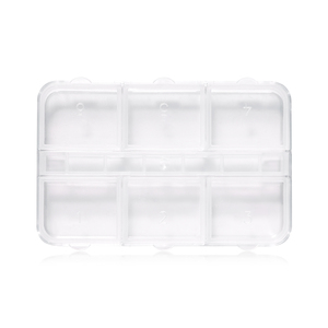 6-Grid Nail Rhinestone Organizer <b>Box</b> Plastic Storage Case for Nail Art Accessories Jewelry Portable Rectangle <b>Empty</b> <b>Box</b> - Product Image 1