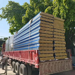 Panel Sándwich de Lana de Roca Ignífugo y Acústico para Paredes y Techos, Panel Sándwich de Vidrio - Product Image 5