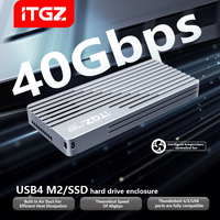 علبة خارجية من الألومنيوم لـ ITGZ 40Gbps Thunderbolt 3 M.2 SSD مع مروحة ذكية JHL7440 RTL9210 وكابل TB4