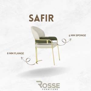 Silla de Comedor Rosse Safir de Acero Inoxidable de Lujo, Muebles Modernos Tapizados para el Hogar, Turquía - Product Image 2