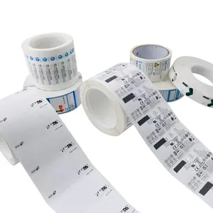Etiket tedarikçisi boş etiket su geçirmez termal yazıcı etiket sentetik kağıt etiket