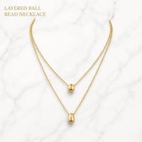 Collier pour femme en acier inoxydable double couche anti-ternissement plaqué or 18 carats avec chaîne à maillons et pendentif goutte d'eau, tendance et minimaliste