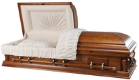 Ataúd de Madera de Paulownia URD-A294, Precio de Fábrica, Estilo Americano, Interior de Terciopelo, Acabado Mate, Ecológico y Duradero para Funerales