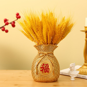 Sac cadeau de fleurs séchées en forme d'épi de blé porte-bonheur Master Gu, en résine, style chinois, décoration pour la maison, le bureau, l'entrée, le salon - Product Image 4