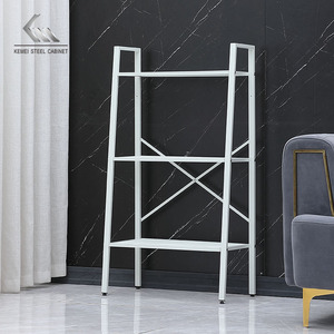 Bureau à domicile Étagère en échelle en or blanc Bibliothèque à 3 niveaux avec cadre en métal Organisateur d'étagère de rangement ouvert - Product Image 6