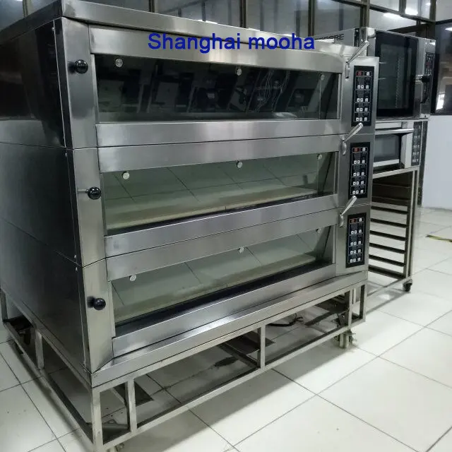 Commerciale 3 Mazzi 6 Vassoi Elettrico A Gas Da Forno Forno Forno Per La Pizza Completo Da Forno Spuntino Linea di Produzione Baguette Attrezzature Da Forno