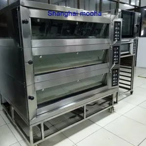 Commercial 3 Decks 6 Trays Electrical Gas Bakery Oven Pizza Oven Complete Bakery Snack Production Line Baguette Bakery Equipment