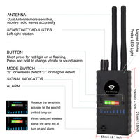 Détecteur RF sans fil anti-espion G528B, scanner de signal sans fil, détecteur d'appareil pour dispositif de suivi GPS, dispositif d'écoute