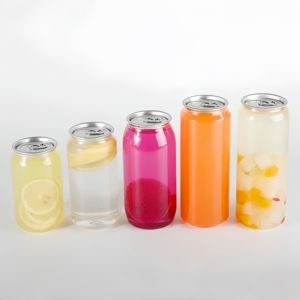 Latas <span class=keywords><strong>de</strong></span> Plástico Transparentes para Jugos y Refrescos con Anillo <span class=keywords><strong>de</strong></span> Apertura Fácil, Personalizables con Logotipo y Patrones, Venta al Por Mayor - Product Image 2