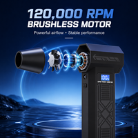 Soplador de Aire Inalámbrico Turbo de 120000 RPM, 5200 mAh, Motor sin Escobillas de 4 Velocidades, Potente Soplador de Aire para Limpieza de Autos, Eliminación de Nieve y Hojas