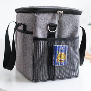 Sac isotherme pour déjeuner en tissu Oxford doux, sac de pique-nique thermique isolé avec bandoulière réglable - Product Image 3