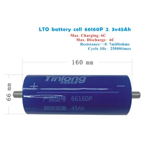 30Ah 35Ah 45Ah 50ah 55Ah Batterie Lithium Titanate 2.3V Lto Battery Yinlong 66160 Lto 40Ah