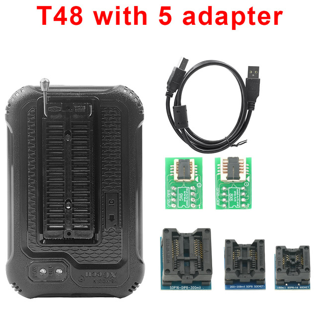 XGecu T48 TL866II -3G USB Universal Programmer with 5 Adapters Kit V12.67 Support 17386+IC SPI Flash NAND EEPROM MCU PIC AVR