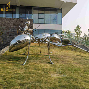 Scultura di formica in acciaio inossidabile grande statua animale in metallo da giardino - Product Image 1