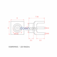 Conector RF Macho Recto SMP GPO, DC-18GHz, Retención Limitada, Retención Completa, Alta Frecuencia para Placas de Impresión