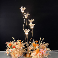 Lampes décoratives de mariage LED de haute qualité, design 5 têtes de lys, éclairage de chemin, AC IP65, écologiques, durables, en métal et acrylique
