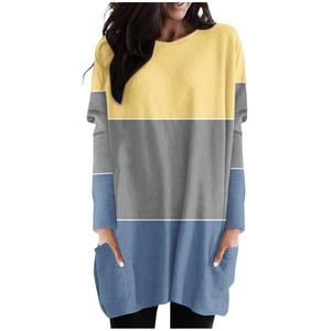 Nueva llegada <span class=keywords><strong>blusas</strong></span> de verano para mujer de talla grande 5XL estampado completo en camiseta de Color sólido Sexy bolsillo transpirable Top para damas - Product Image 4