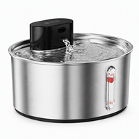 Fontaine à eau rechargeable pour animaux de compagnie 3,2 L, distributeur d'eau sans fil pour chat, acier inoxydable 304, commande tactile, fontaine à eau silencieuse