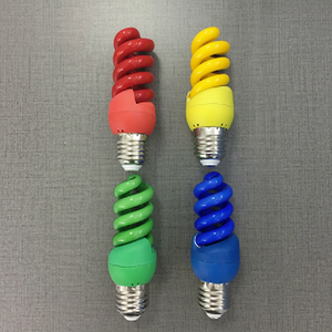 Bombillas CFL Espiral de Colores, Base E27, 11W, Plástico Blanco, Lámpara de Ahorro de Energía, AC 220V, 6000 Horas, 60lm/W, CRI 80, Garantía de 2 Años, 720 - Product Image 1