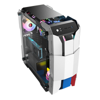 Boîtier d'ordinateur de jeu personnalisé ATX/ITX avec panneau latéral en verre OEM, forme irrégulière, prend en charge le refroidissement par eau