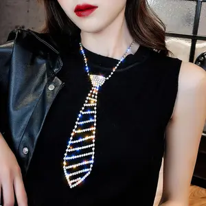 도매 섹시한 다이아몬드 넥타이 크리스탈 라인 석 초커 목걸이