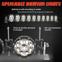 Offroad 4x4 projecteur gravité 12V 24V 22 pouces 4 pièces Kit de barre de lumière LED raccordable sur pare-chocs avant pour SUV UTV Wrangler F-150 Ranger