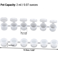 Panwenbo – Lot de 6 mini-pots de peinture vides réutilisables de 2 ml pour acrylique et aquarelle, idéal pour l'école et les festivals