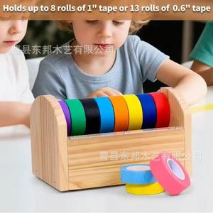 Soporte de Escritorio para Cortador de Cinta Adhesiva de Madera de 9.8x5.9x8.78 Pulgadas con Rodillo, Dispensador de Cinta Adhesiva para Oficina, Estante de Almacenamiento - Product Image 3