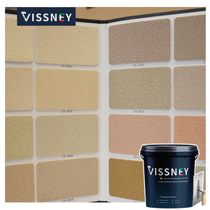 Polvo de pintura de pared con efecto de piedra resistente a las manchas impermeable fácil de aplicar principalmente revestimiento de construcción a base de agua - Product Image 4