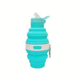 Portable Outdoor Sports Water Bottle New Collapsible Telescopic Food-Grade Silicone Cup <b>Plastic</b> <b>Drinkware</b> - Product Image 3
