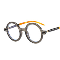 Lunettes de vue rondes anti-lumière bleue tendance pour femmes, nouvelle collection 2026, monture vintage léopard, verres transparents, lunettes d'ordinateur, lunettes de soleil hip-hop pour hommes