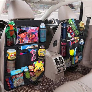 Car Backseat Organizer With Touch Screen <b>Tablet</b> <b>Holder</b> + 9 Storage Pockets Kick Mats Car Seat Back Protectors for Kids Toddlers - Product Image 6