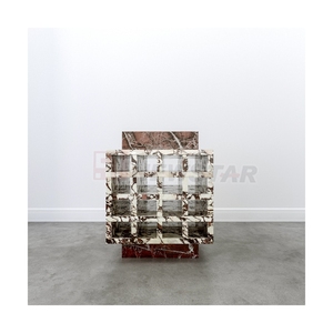 Meubles De Maison Table <span class=keywords><strong>Console</strong></span> En Marbre Plinthe D'appoint <span class=keywords><strong>Chambre</strong></span> Travertin Rosso Levanto Table En Marbre - Product Image 3