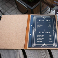 Penutup Menu kulit asli Bar kopi Hotel Folder buku Menu coklat tua A4 Restoran Menu Cover kulit